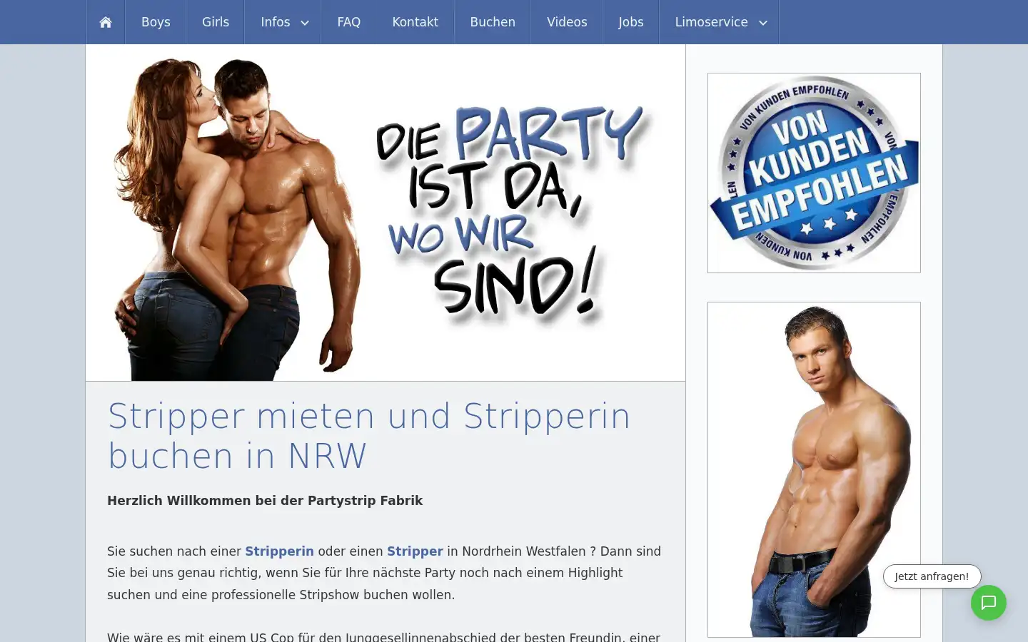 Screenshot of partystrip-fabrik.de