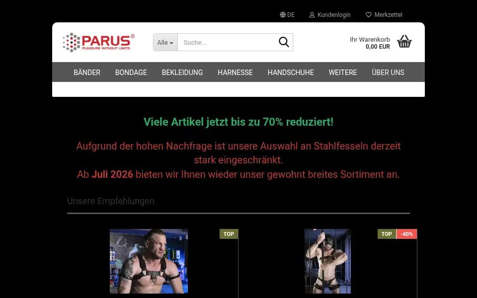 Screenshot of parus-leder.de
