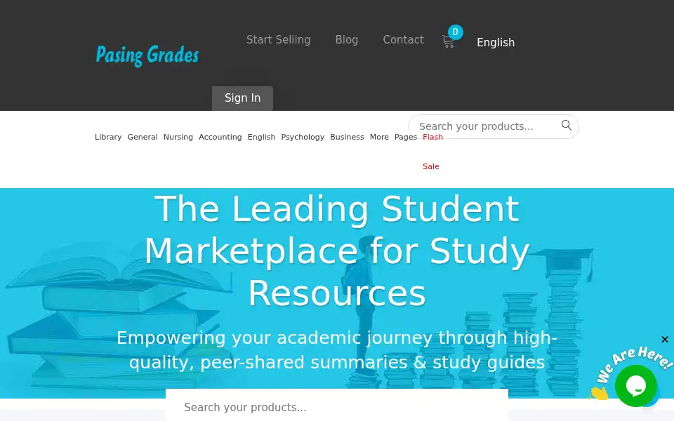 Screenshot of pasinggrades.com