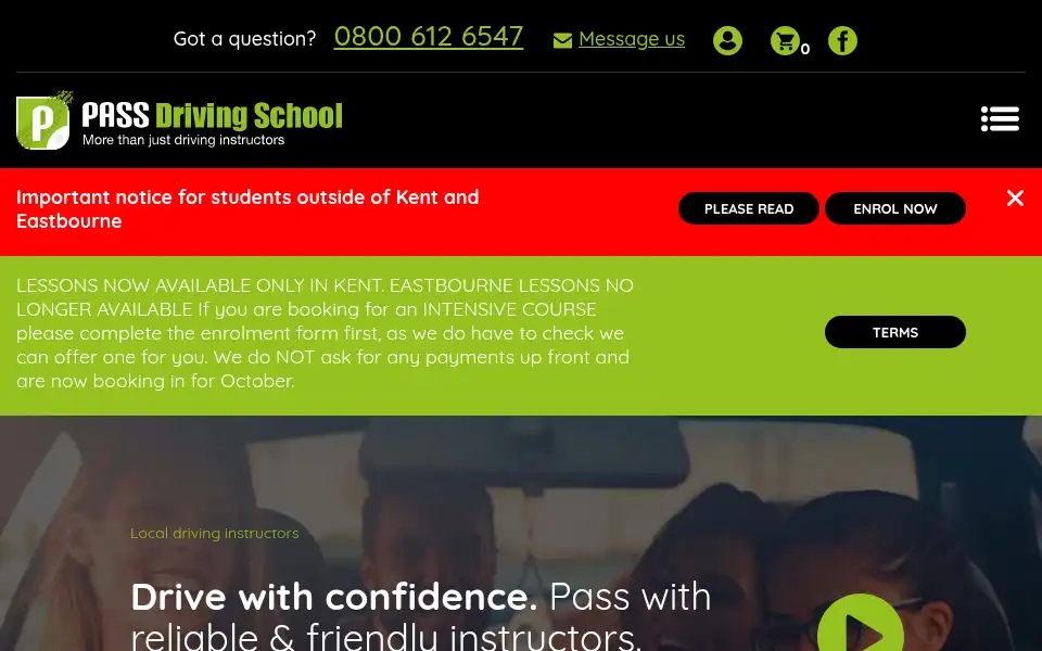 Screenshot of passdrivingschool.co.uk