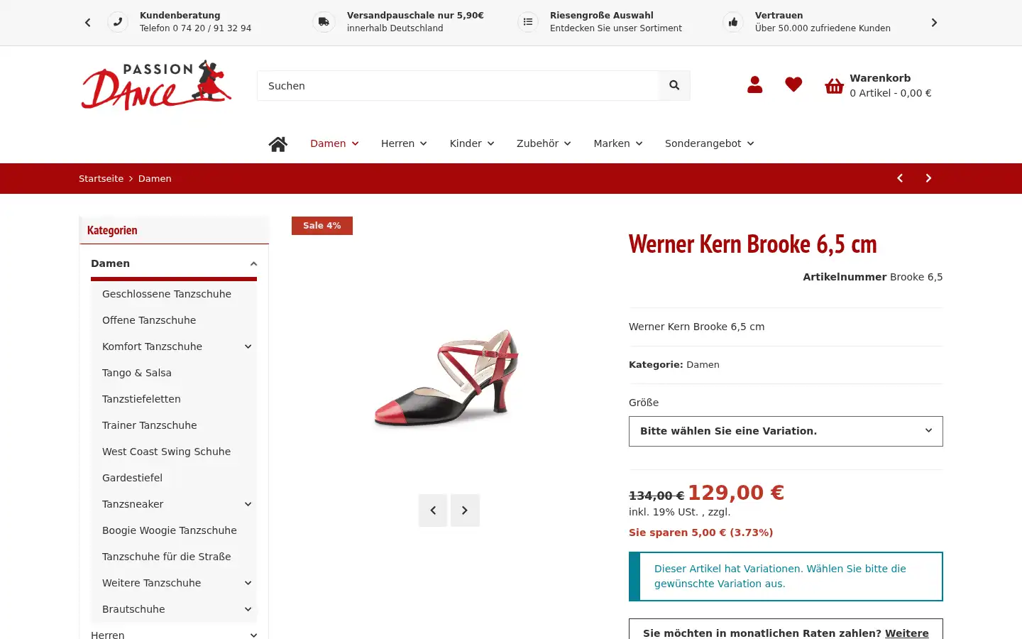 Screenshot of passion-dance.de