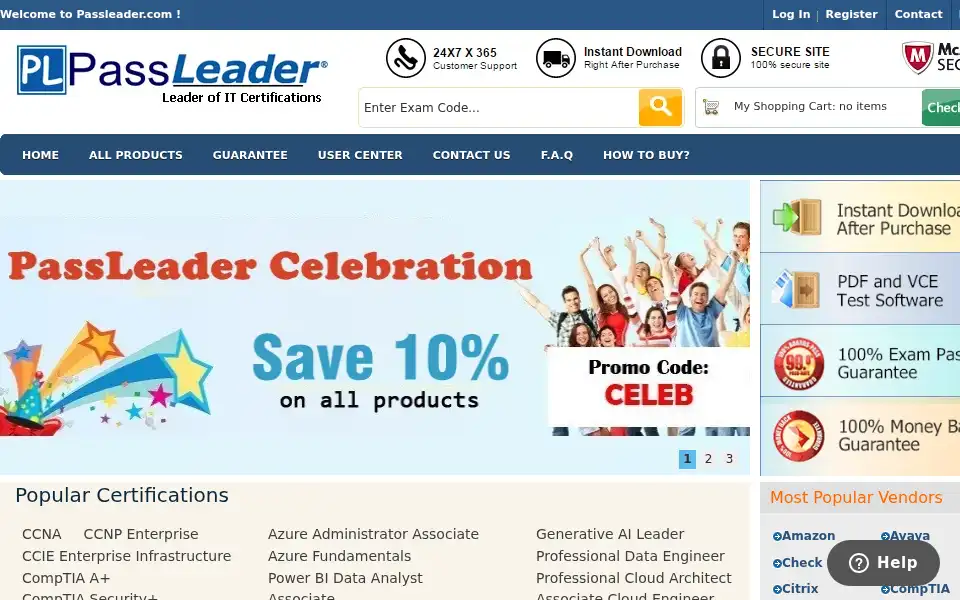 Screenshot of passleader.com