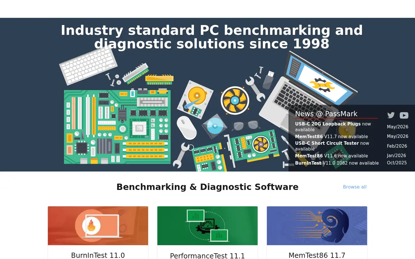 Screenshot of passmark.com