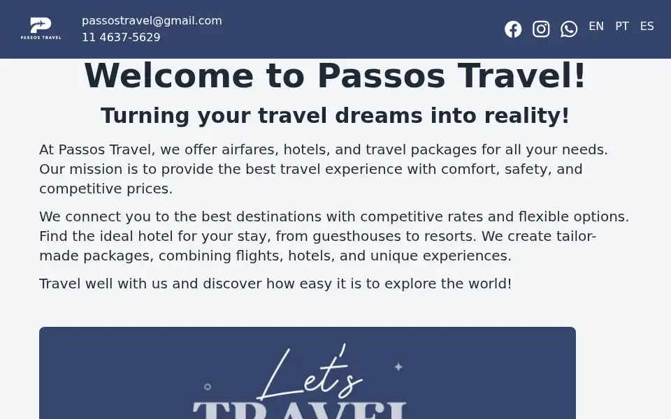 Screenshot of passostravel.com
