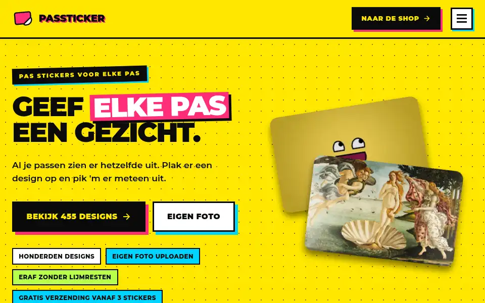 Screenshot of passticker.nl