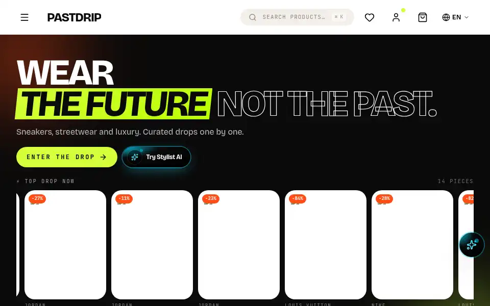 Screenshot of past-drip.com