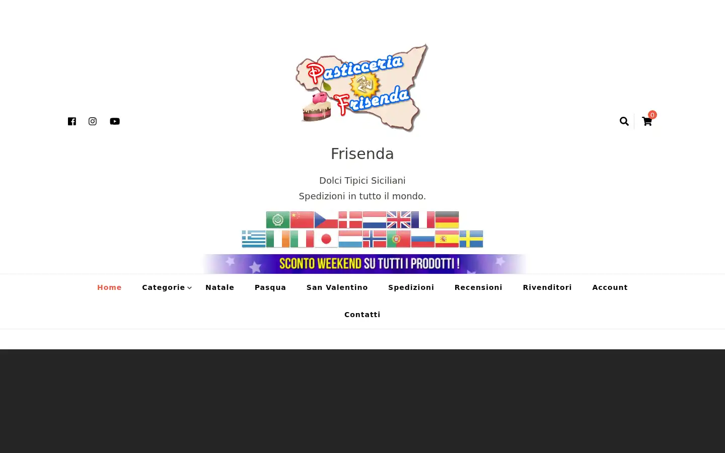 Screenshot of pasticceriafrisenda.it