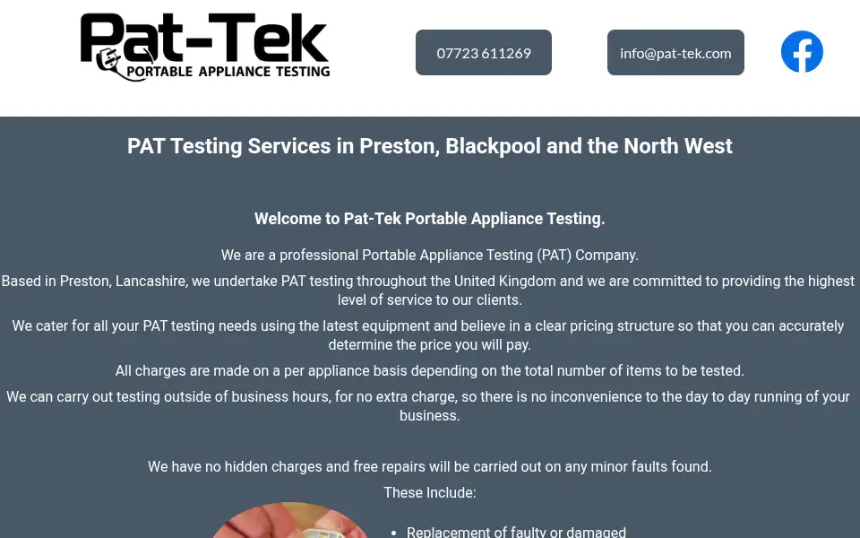 Screenshot of pat-tek.com