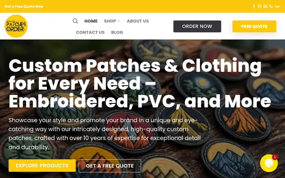 Screenshot of patchesorder.com