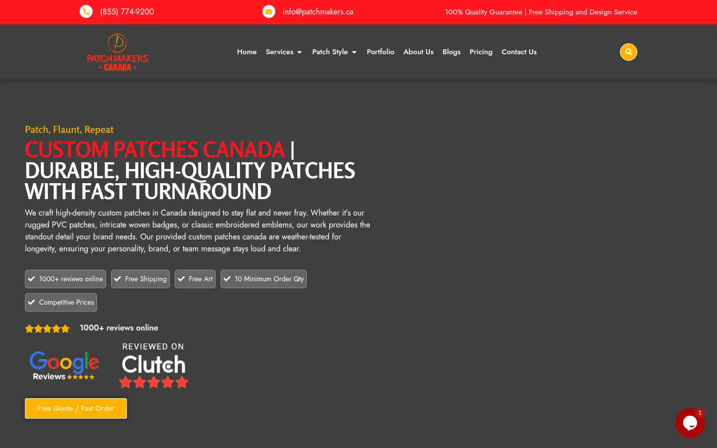 Screenshot of patchmakers.ca
