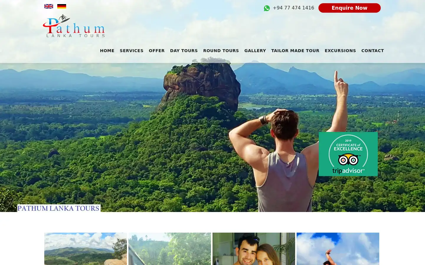 Screenshot of pathumlankatours.com