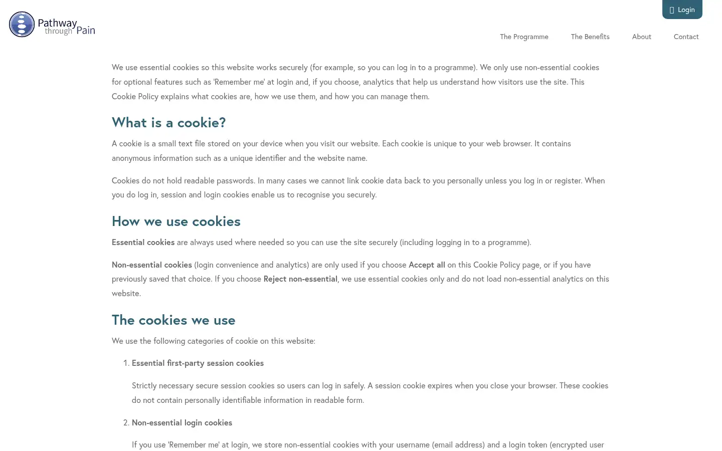 Screenshot of pathwaythroughpain.com