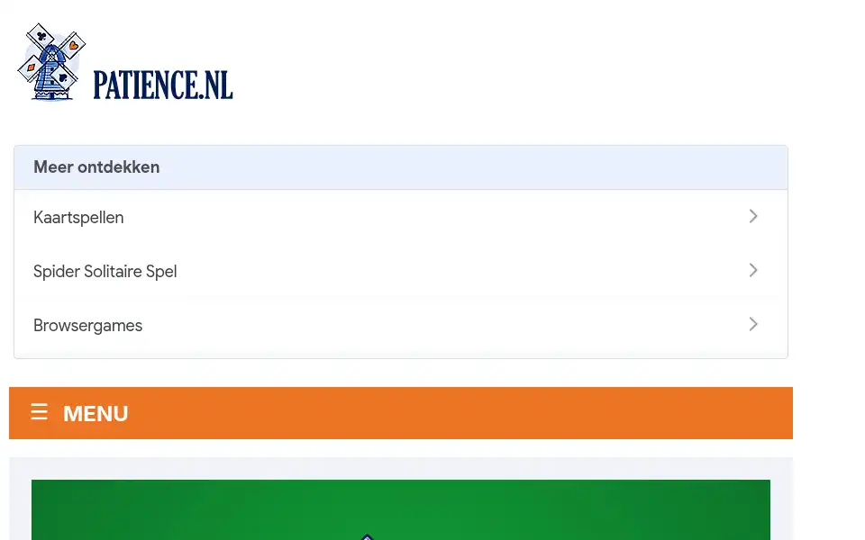 Screenshot of patience.nl