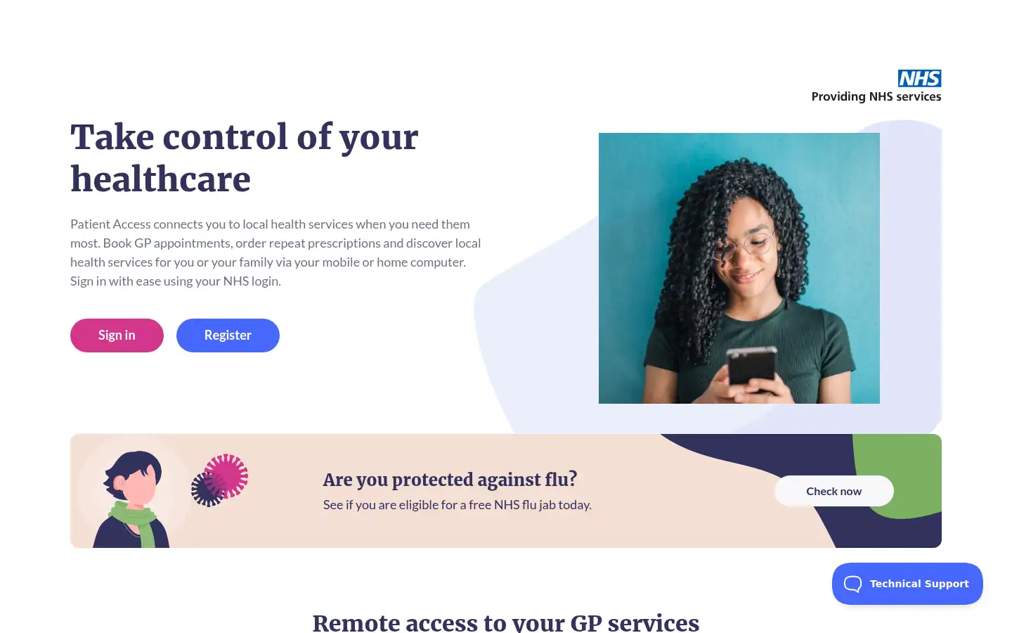 Screenshot of patientaccess.com