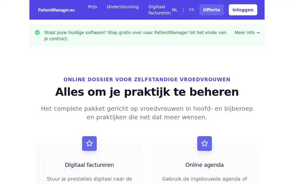 Screenshot of patientmanager.eu