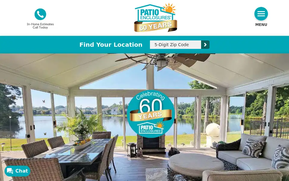 Screenshot of patioenclosures.com