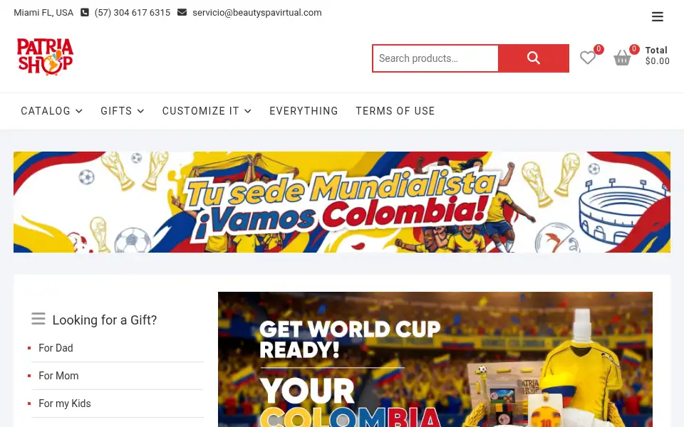 Screenshot of patria-shop.com