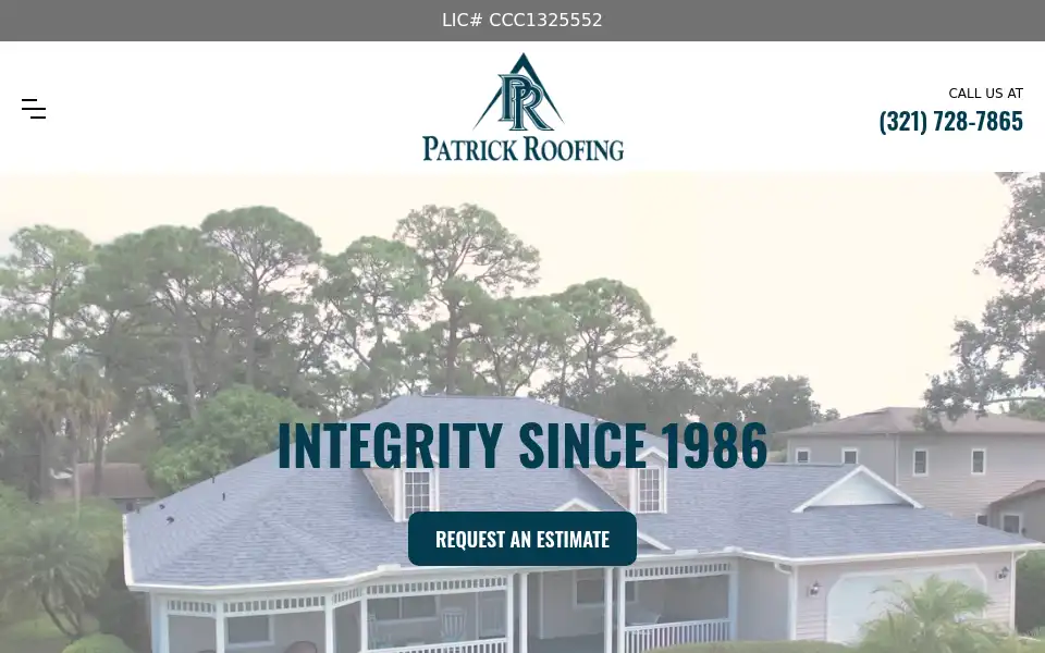 Screenshot of patrickroofing.com