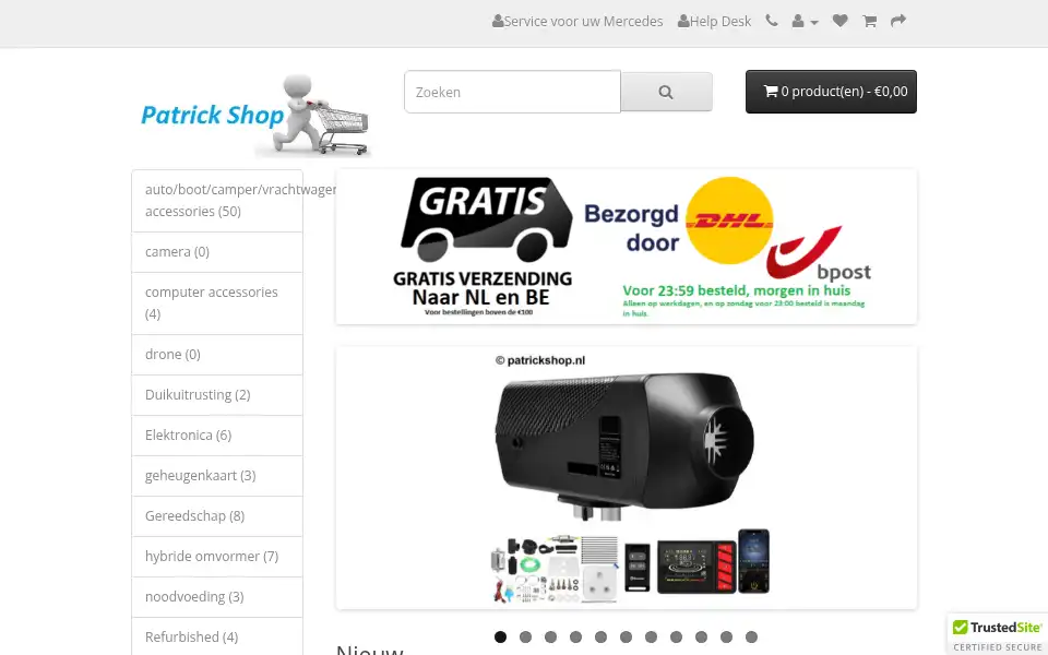 Screenshot of patrickshop.nl