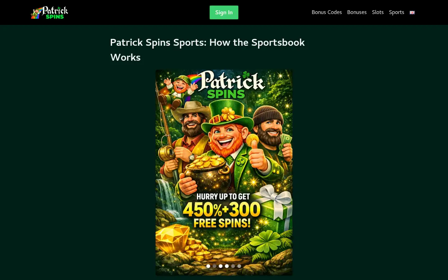 Screenshot of patrickspins.com