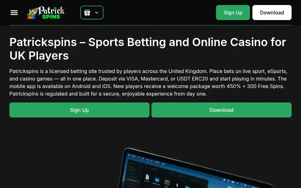 Screenshot of patrickspins1.org.uk