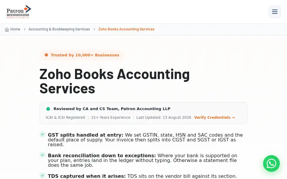 Screenshot of patronaccounting.com
