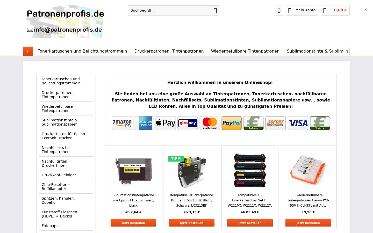 Screenshot of patronenprofis.de