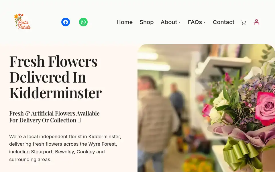 Screenshot of pats-petals.co.uk