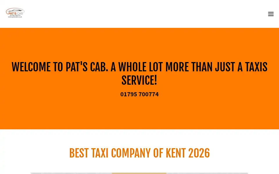 Screenshot of patscab.co.uk