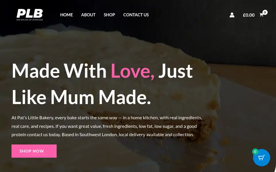 Screenshot of patslittlebakery.co.uk