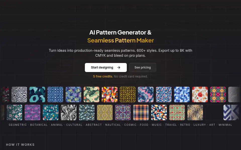 Screenshot of patternweaver.ai