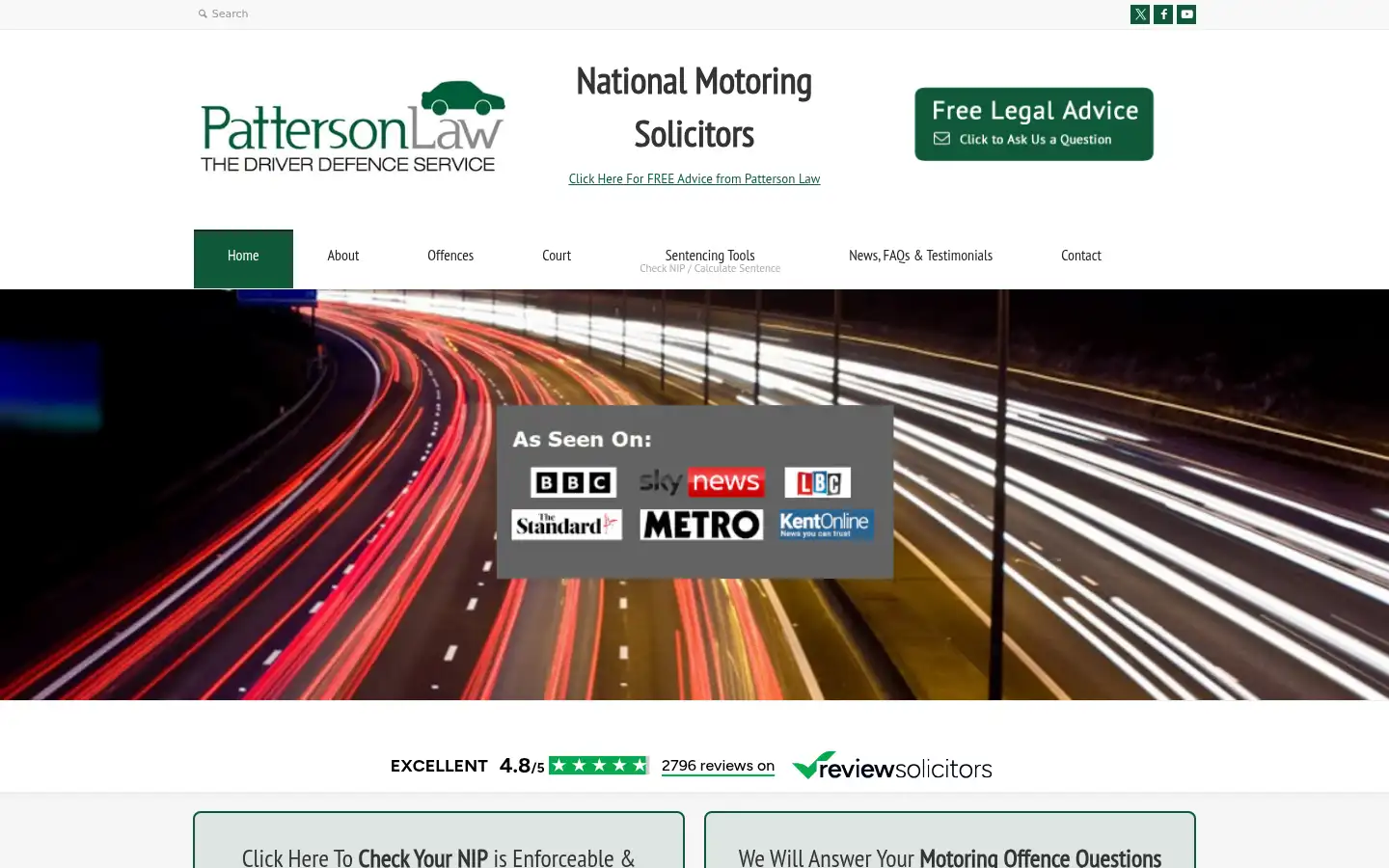 Screenshot of pattersonlaw.co.uk