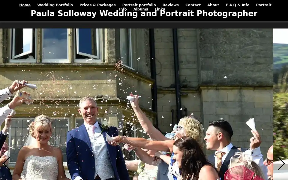 Screenshot of paulasollowayweddings.co.uk