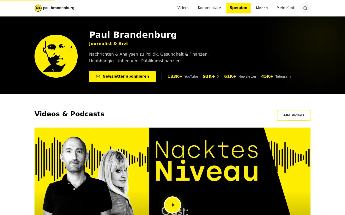 Screenshot of paulbrandenburg.com