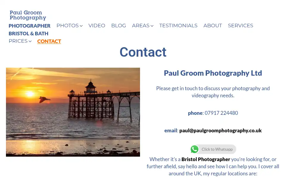 Screenshot of paulgroomphotography.co.uk