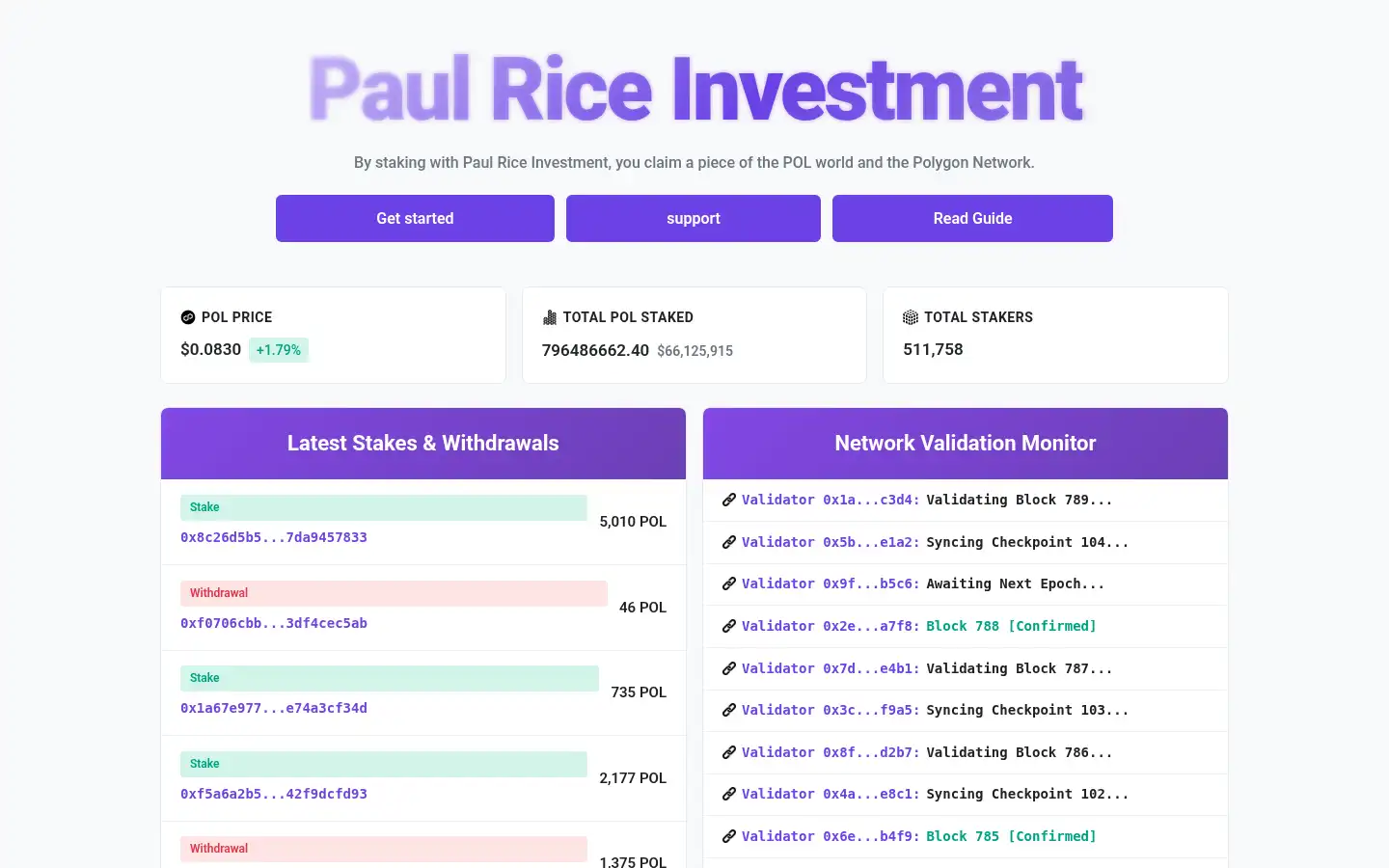 Screenshot of paulriceinvestment.com
