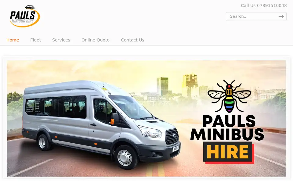 Screenshot of paulsminibushire.co.uk
