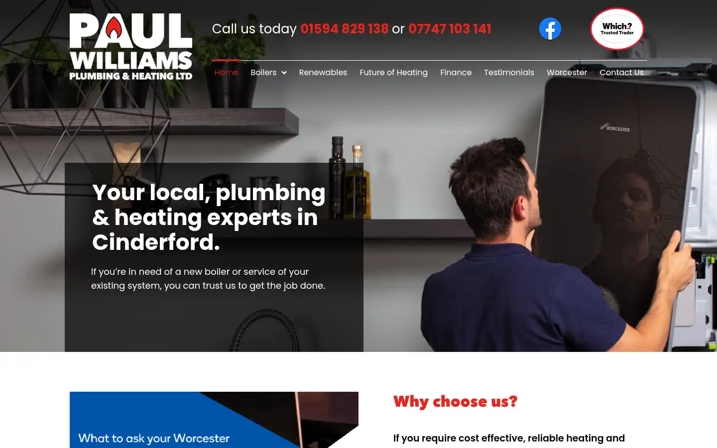 Screenshot of paulwilliamsplumbing.co.uk