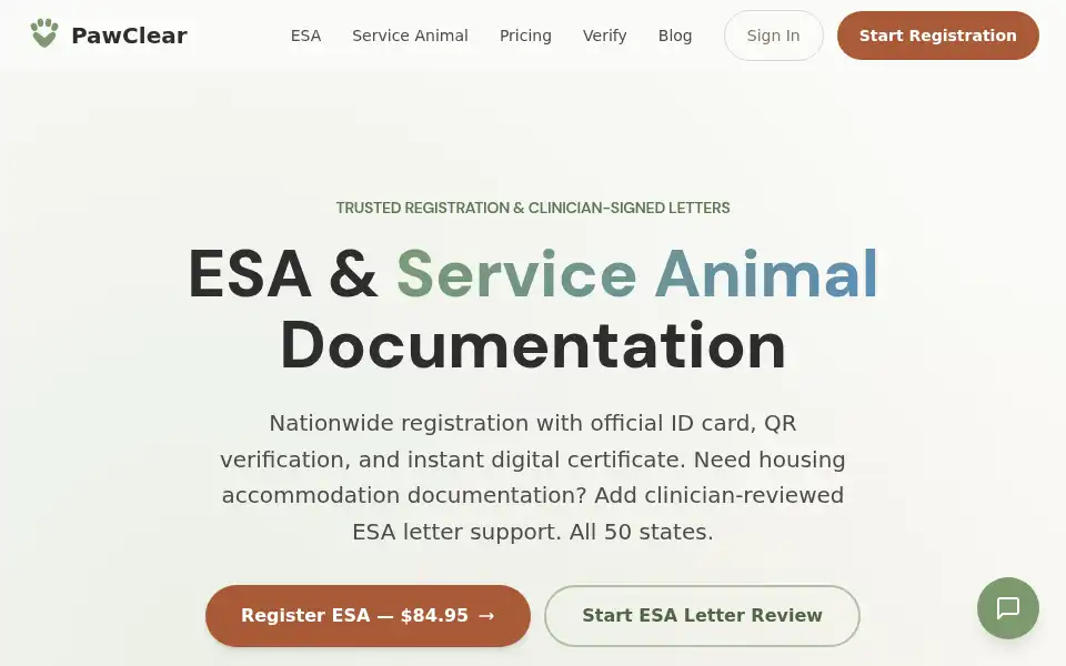 Screenshot of pawclear.com