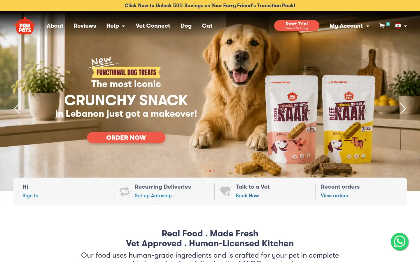 Screenshot of pawpots.com
