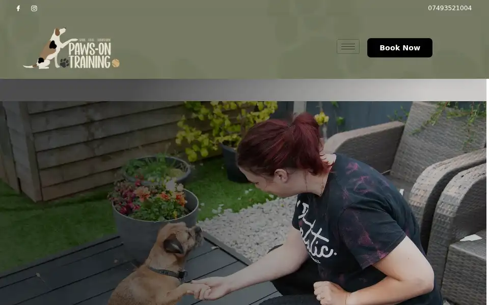 Screenshot of paws-ontraining.co.uk