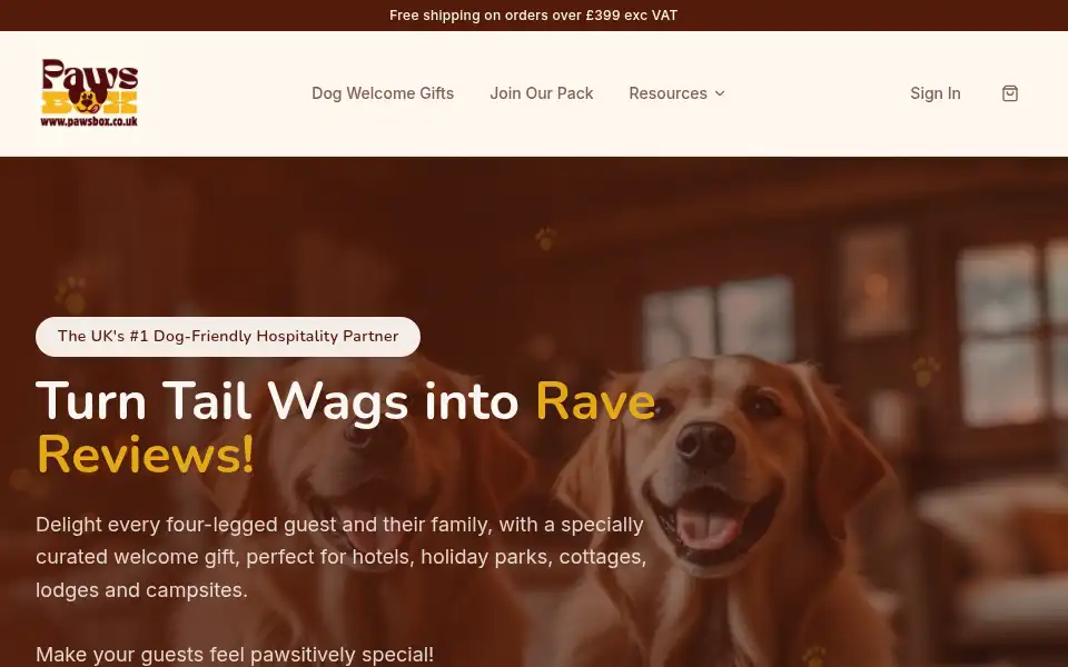Screenshot of pawsbox.co.uk