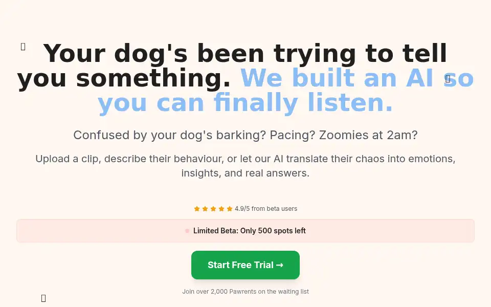 Screenshot of pawsense.co