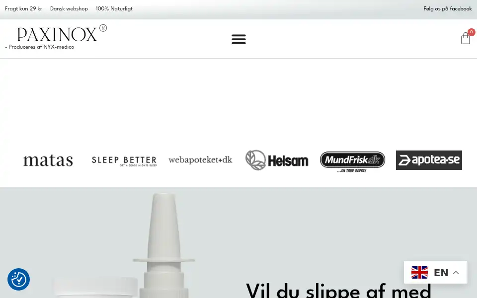 Screenshot of paxinox.com