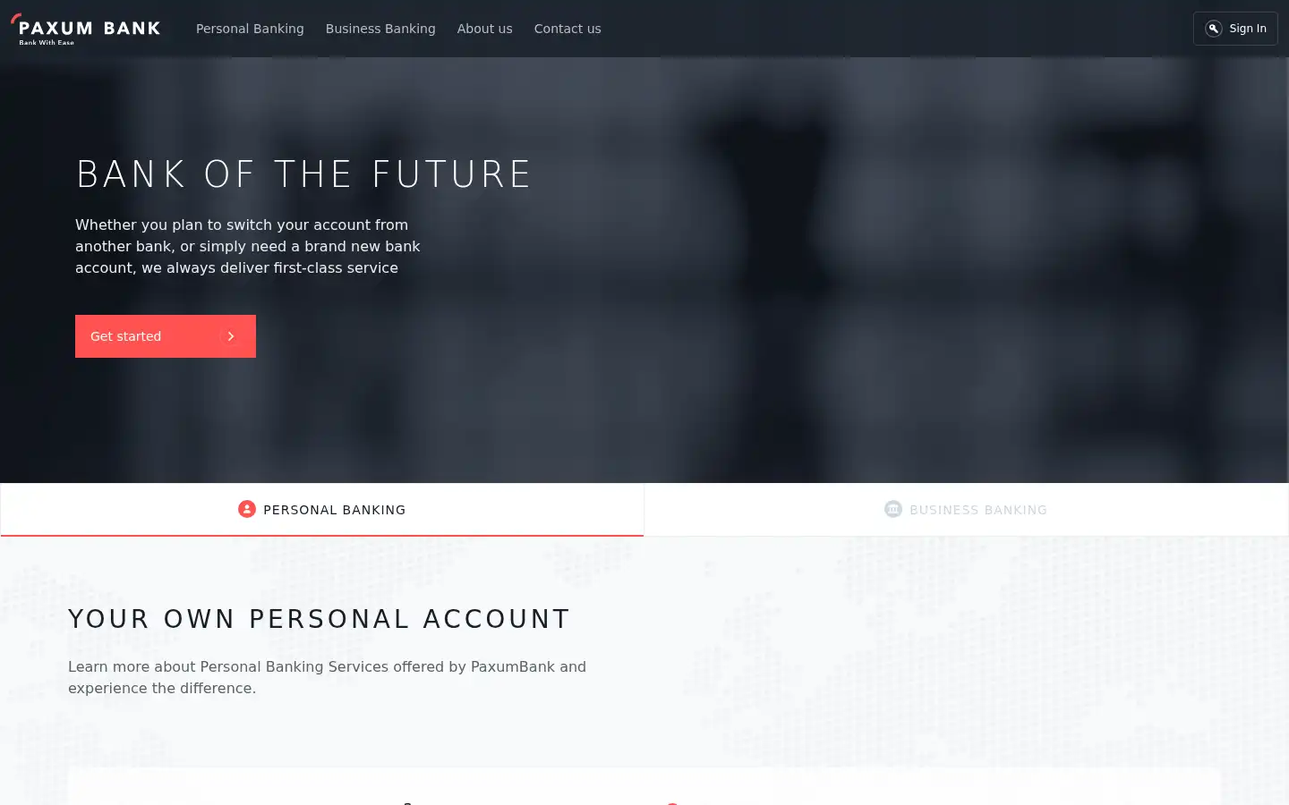 Screenshot of paxumbank.com