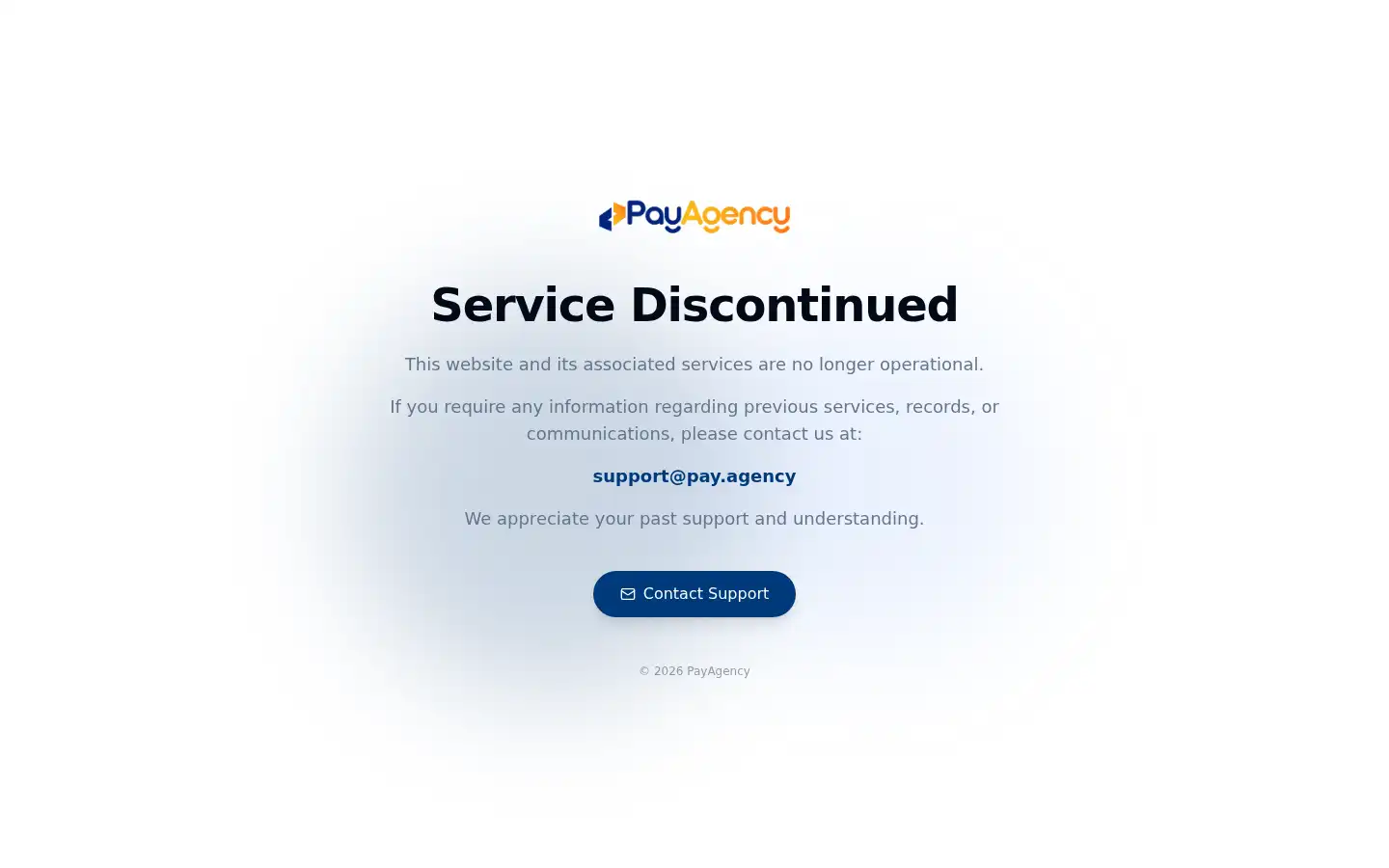 Screenshot of pay.agency