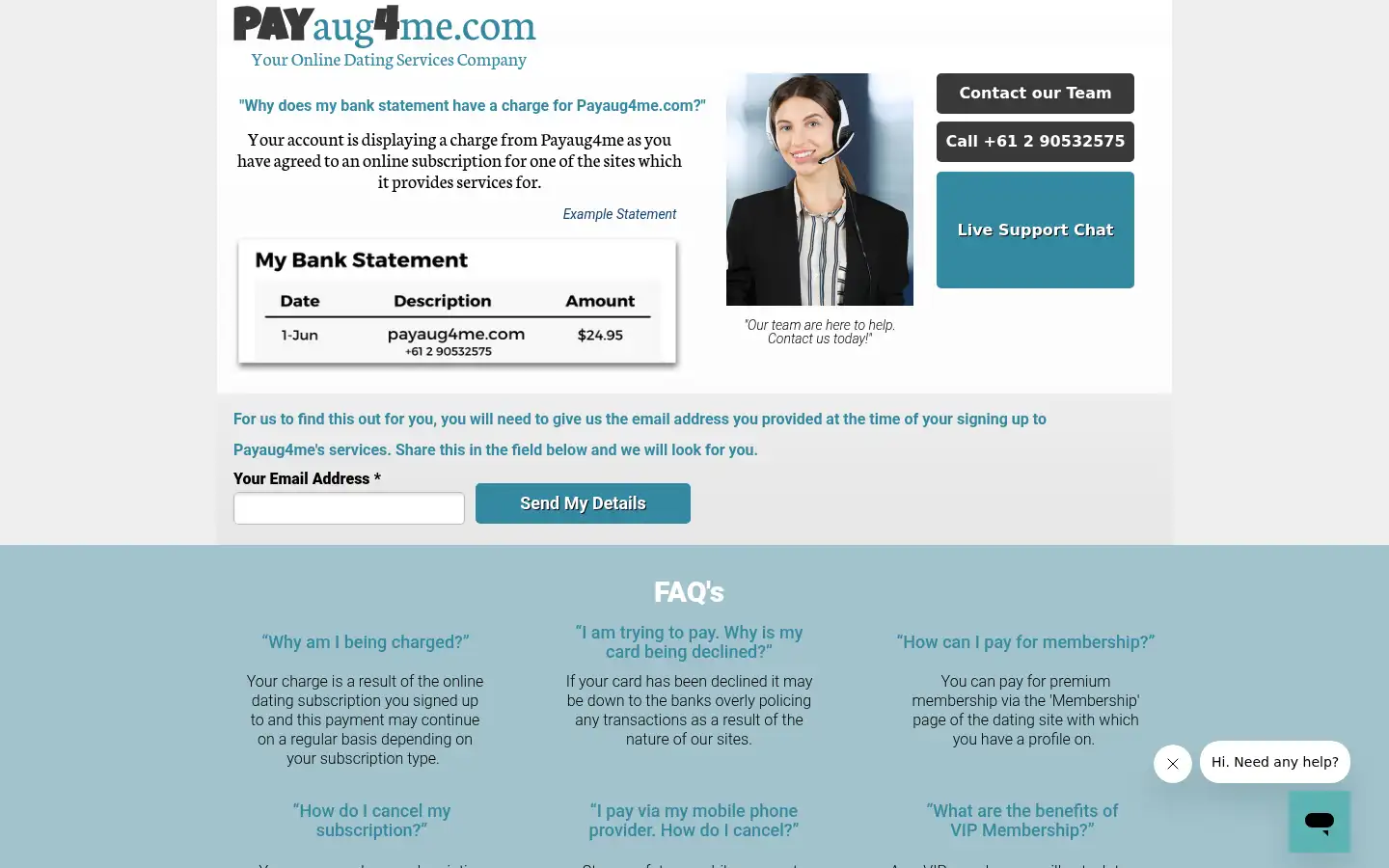 Screenshot of payaug4me.com