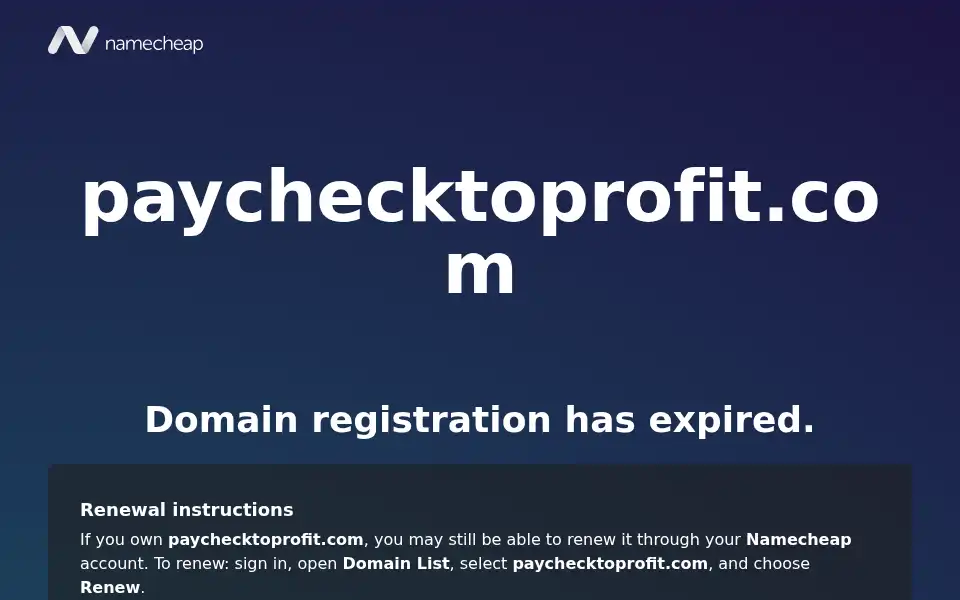 Screenshot of paychecktoprofit.com