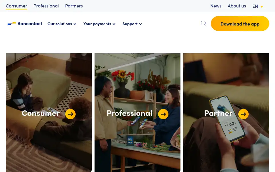 Screenshot of payconiq.be