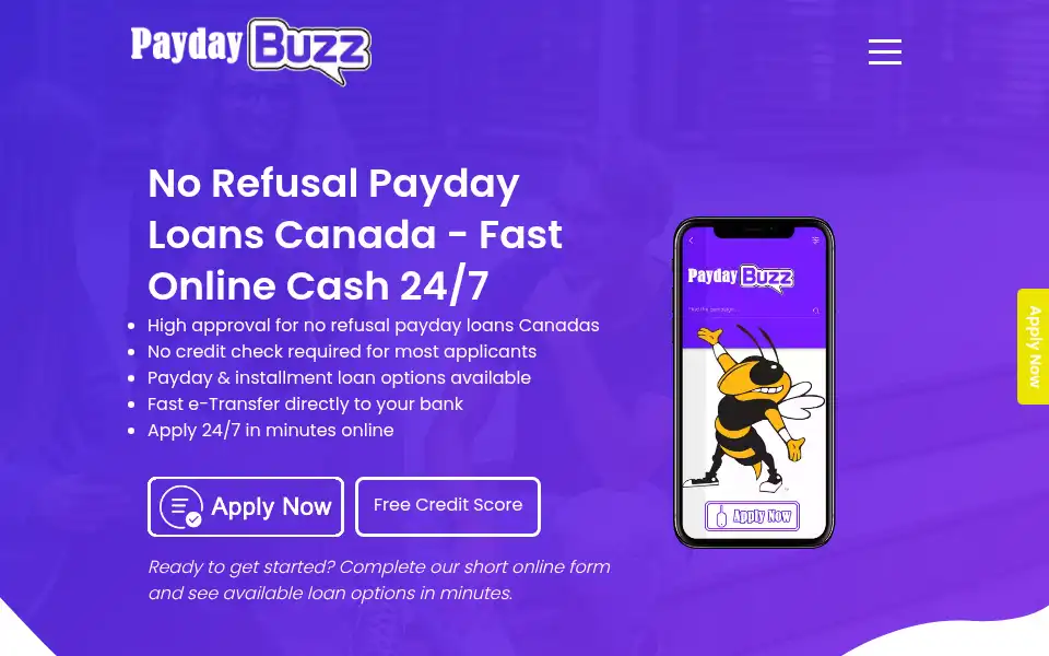 Screenshot of paydaybuzz.ca